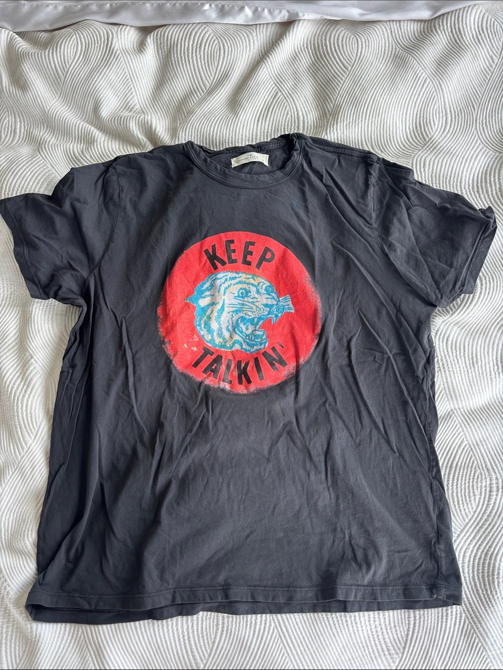 imogene + willie Black Tee with Red & Teal Graphic